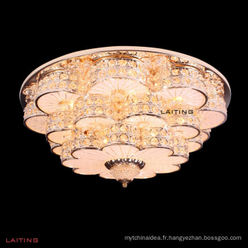 hôtel hall bar boutique cristal boule ronde or plafond suspendu lustres LT-58521